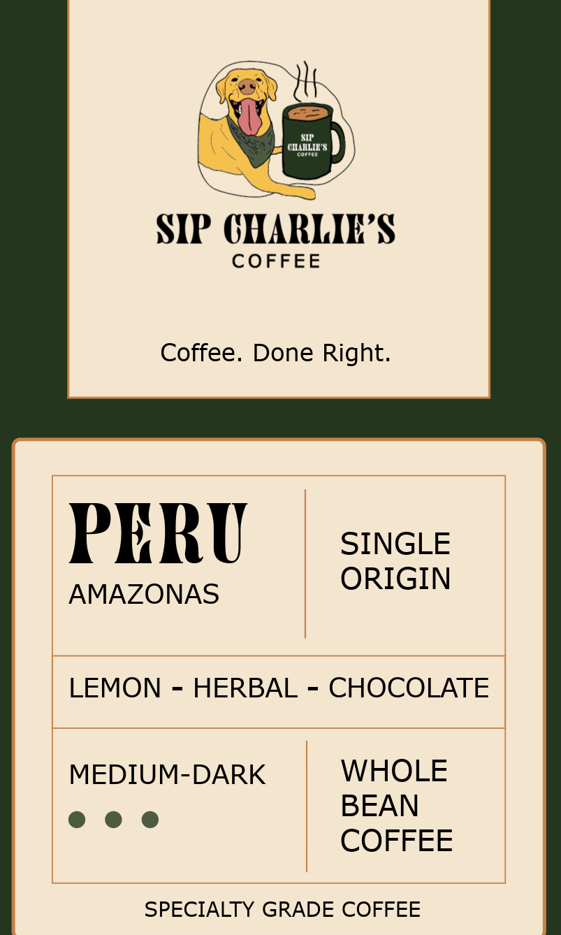Sip Charlies Coffee Peru Singe Origin